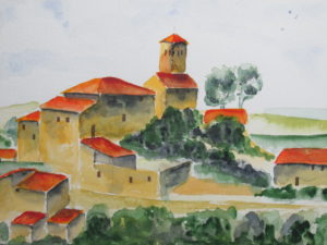 Tuscany, Italy,” watercolor by William F. Ruthenberg