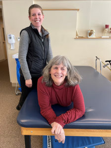 Sarah, with Gifford physical therapist Lindsay Haupt