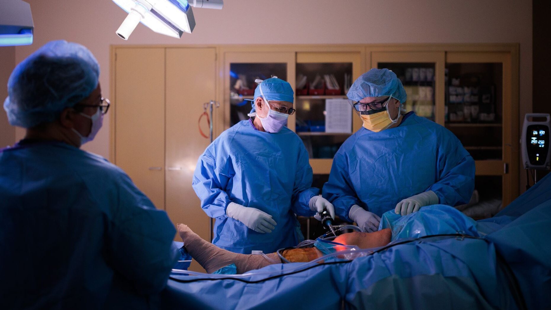 Orthopedics team performing surgery